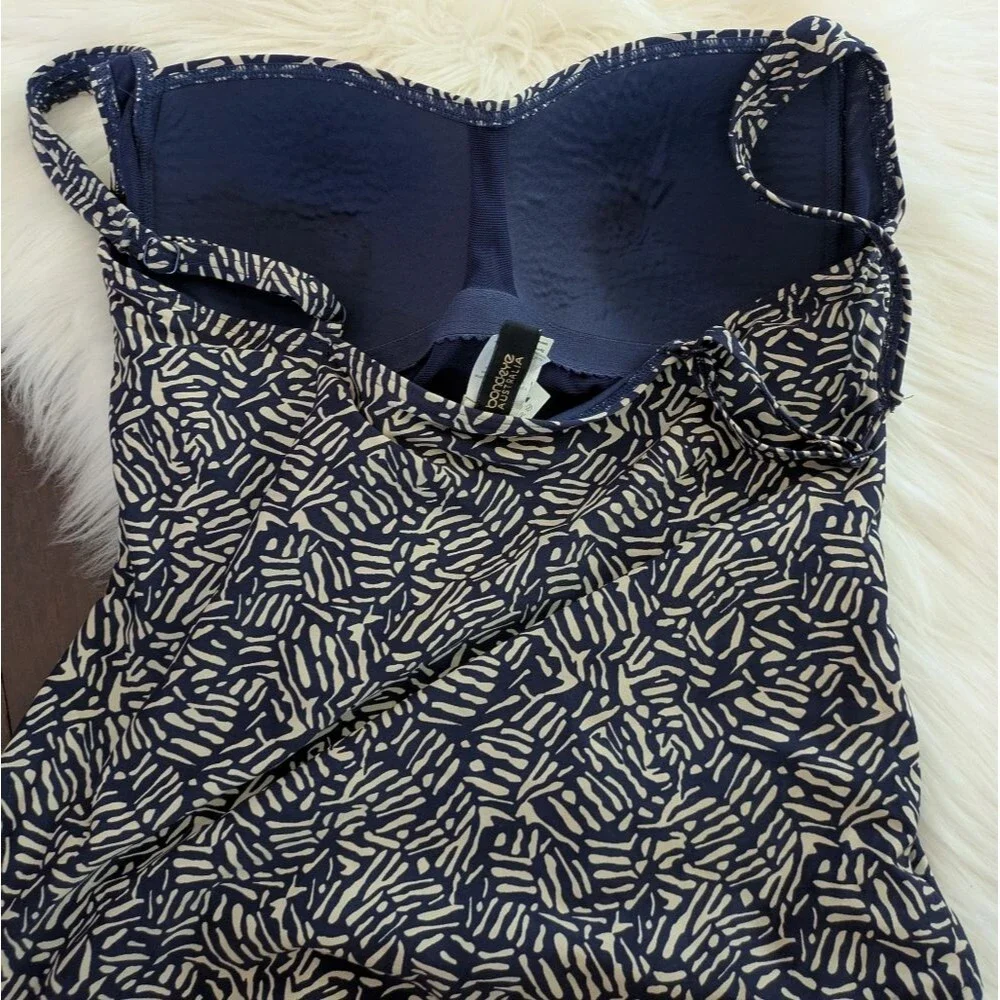 Bond-Eye Australia One Piece Tummy Control Navy/Gold Bathing Suit Size 10